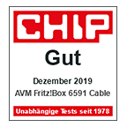 CHIP Online gives FRITZ!Box 6591 Cable rating "good" in individual test
