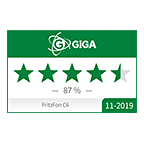 The FRITZ!Fon C6 given 87% of 100% from giga.de